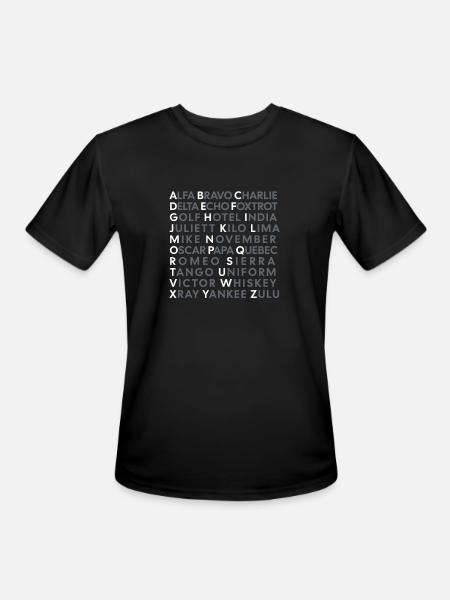 NATO Phonetic Alphabet - Men's Moisture Wicking Performance T-Shirt - black