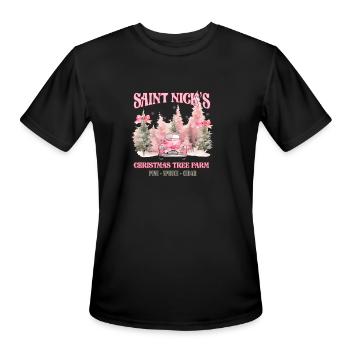 Saint Nicks Christmas, Merry Christmas - Men's Moisture Wicking Performance T-Shirt - black - Front - Jackson (183cm)