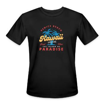 The island of paradise - Men's Moisture Wicking Performance T-Shirt - black - Front - Jackson (183cm)
