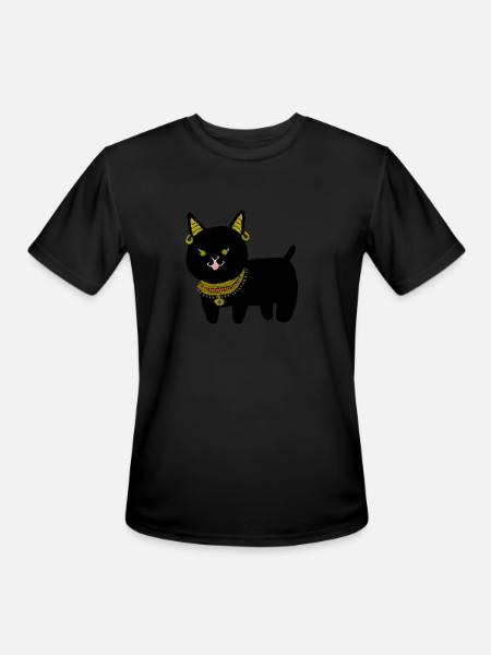 The Guardian Cat - Men's Moisture Wicking Performance T-Shirt - black