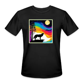 Wolf Moon Howl Art - Men's Moisture Wicking Performance T-Shirt - black - Front - Jackson (183cm)