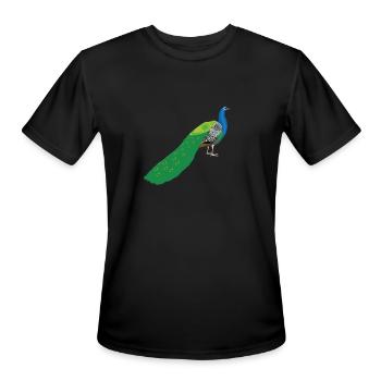 Peacock - Men's Moisture Wicking Performance T-Shirt - black - Front - Jackson (183cm)
