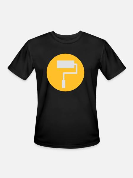Paint Roller Symbol - Men's Moisture Wicking Performance T-Shirt - black