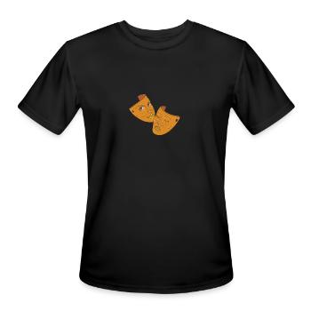 Theater Mask Comedy and Tragedy Mono Line - Men's Moisture Wicking Performance T-Shirt - black - Front - Jackson (183cm)