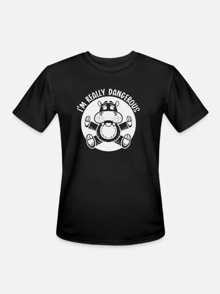 Danger Hippo Mono 1 - Men's Moisture Wicking Performance T-Shirt - black