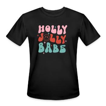 Holly Jolly Babe - Men's Moisture Wicking Performance T-Shirt - black - Front - Jackson (183cm)