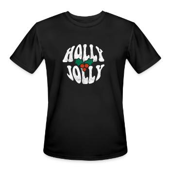 Holly Jolly Christmas - Men's Moisture Wicking Performance T-Shirt - black - Front - Jackson (183cm)