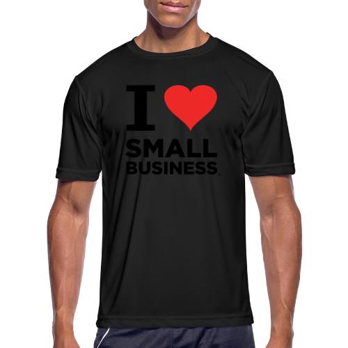 I Heart Small Business (Black & Red) - Men's Moisture Wicking Performance T-Shirt