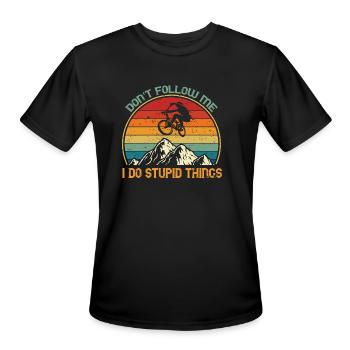 Don't Follow me - Men's Moisture Wicking Performance T-Shirt - black - Front - Jackson (183cm)