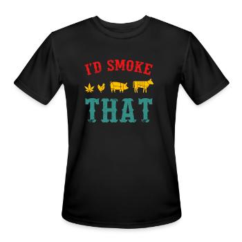 i'd smoke that - Men's Moisture Wicking Performance T-Shirt - black - Front - Jackson (183cm)