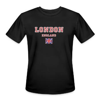 London, England - Men's Moisture Wicking Performance T-Shirt - black - Front - Jackson (183cm)