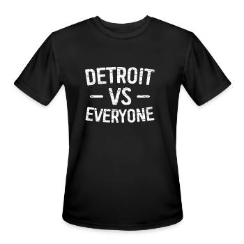 Detroit Vs Everyone Funny Michigan - Men's Moisture Wicking Performance T-Shirt - black - Front - Jackson (183cm)