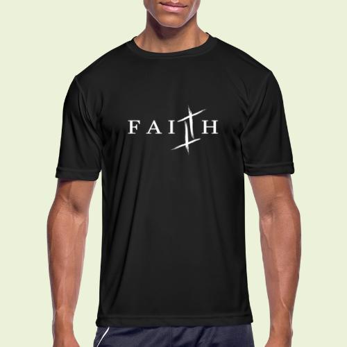 Faith White Letters - Men's Moisture Wicking Performance T-Shirt