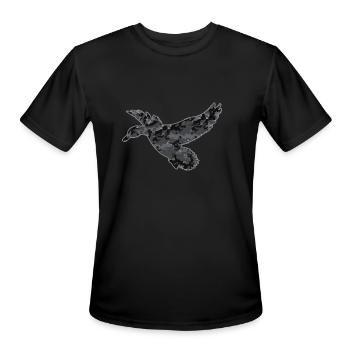 Dark Camouflage Duck Dark Camo Duck Hunting - Men's Moisture Wicking Performance T-Shirt - black - Front - Jackson (183cm)