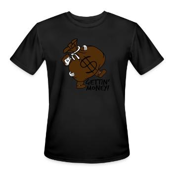 gettin money carry heavy dollar symbol sign money - Men's Moisture Wicking Performance T-Shirt - black - Front - Jackson (183cm)