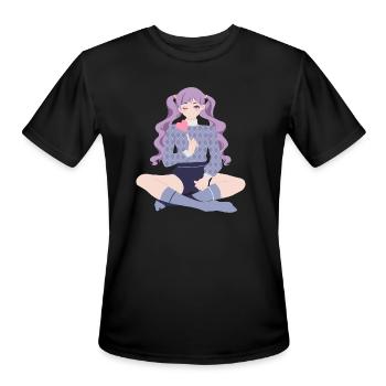 cartoon, clip art, cutout, child, boy, kid, - Men's Moisture Wicking Performance T-Shirt - black - Front - Jackson (183cm)