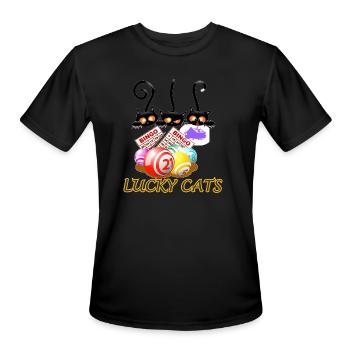 GATOS DE LA SUERTE - Men's Moisture Wicking Performance T-Shirt - black - Front - Jackson (183cm)
