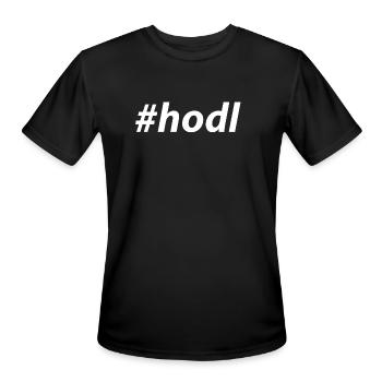 Hodl Crypto Currency Bitcoin BTC Ether ETH Ripple - Men's Moisture Wicking Performance T-Shirt - black - Front - Jackson (183cm)