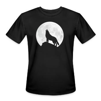 Howling Wolf - Moon - Men's Moisture Wicking Performance T-Shirt - black - Front - Jackson (183cm)