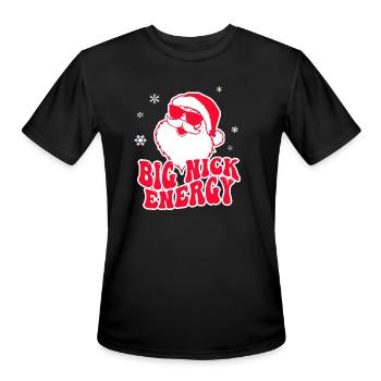 Funny Big Nick Energy Santa Xmas Christmas T-Shirt - Men's Moisture Wicking Performance T-Shirt - black - Front - Jackson (183cm)