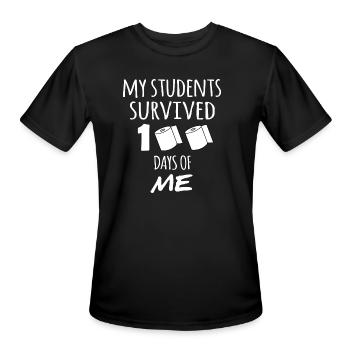 My Students Survived 100 Days Of Me 100 Days Of - Men's Moisture Wicking Performance T-Shirt - black - Front - Jackson (183cm)