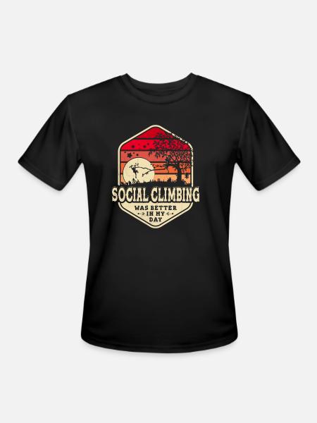 Social Climbing - Men's Moisture Wicking Performance T-Shirt - black
