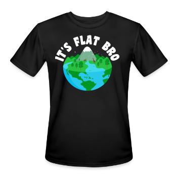 It's Flat Bro - The Earth is Flat Map Flat Earth S - Men's Moisture Wicking Performance T-Shirt - black - Front - Jackson (183cm)