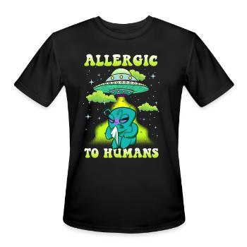 Aliens Allergic to Humans - Men's Moisture Wicking Performance T-Shirt - black - Front - Jackson (183cm)
