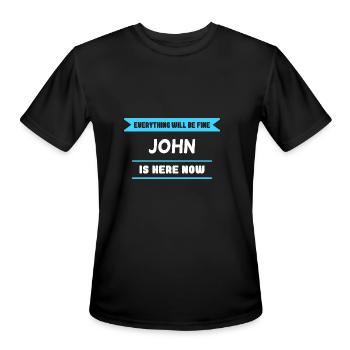 John Name Saying for proud Johns - Men's Moisture Wicking Performance T-Shirt - black - Front - Jackson (183cm)