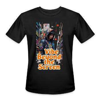 Vibe beyond the screen  - Men's Moisture Wicking Performance T-Shirt - black - Front - Jackson (183cm)