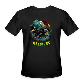 Maldives: Underwater Paradise - Men's Moisture Wicking Performance T-Shirt - black - Front - Jackson (183cm)