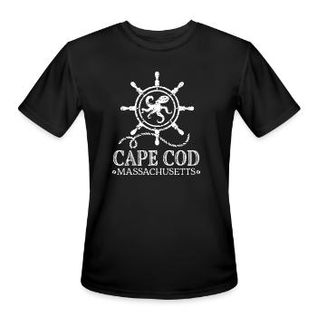 Cape Cod Massachusetts - Men's Moisture Wicking Performance T-Shirt - black - Front - Jackson (183cm)