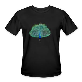 Dancing Peacock - Men's Moisture Wicking Performance T-Shirt - black - Front - Jackson (183cm)
