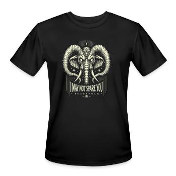 Horned Elephant - Men's Moisture Wicking Performance T-Shirt - black - Front - Jackson (183cm)