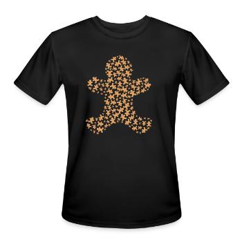 Gingerbread Man Fractal - Men's Moisture Wicking Performance T-Shirt - black - Front - Jackson (183cm)