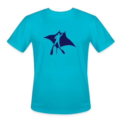 manta ray sting scuba diving diver dive fish ocean - Men's Moisture Wicking Performance T-Shirt