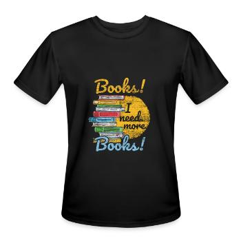 Book - Men's Moisture Wicking Performance T-Shirt - black - Front - Jackson (183cm)