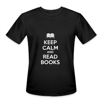 Book - Men's Moisture Wicking Performance T-Shirt - black - Front - Jackson (183cm)