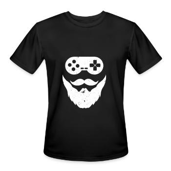 Gamer videogame level nerd computer gift giftidea - Men's Moisture Wicking Performance T-Shirt - black - Front - Jackson (183cm)