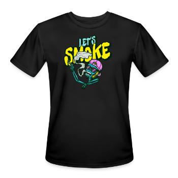 LET'S SMOKE - Men's Moisture Wicking Performance T-Shirt - black - Front - Jackson (183cm)