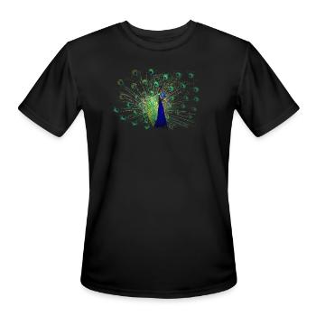 peacock - Men's Moisture Wicking Performance T-Shirt - black - Front - Jackson (183cm)