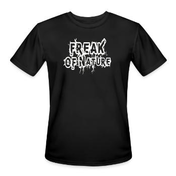 Freak of Nature Electrified Typography - Men's Moisture Wicking Performance T-Shirt - black - Front - Jackson (183cm)