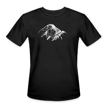 Alpine Snow Peak Silhouette - Men's Moisture Wicking Performance T-Shirt - black - Front - Jackson (183cm)