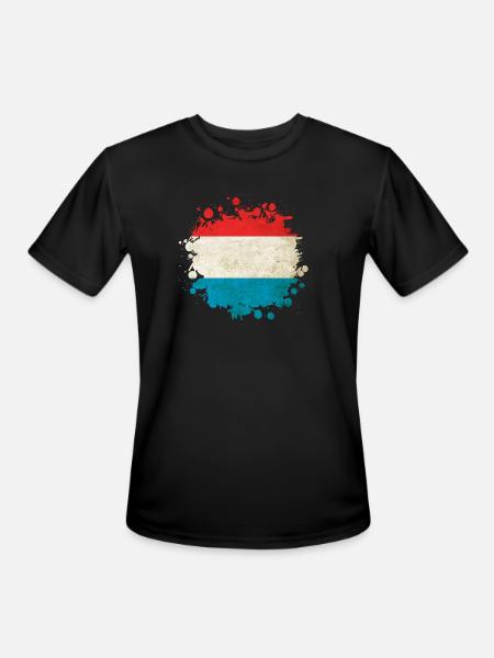 Luxembourg flags blob - Men's Moisture Wicking Performance T-Shirt - black