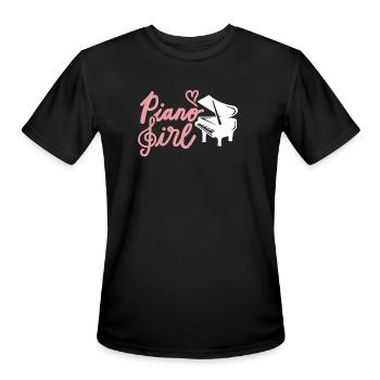 Piano Piano Girl - Men's Moisture Wicking Performance T-Shirt - black - Front - Jackson (183cm)
