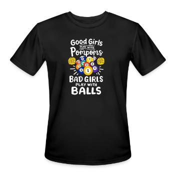 Pool Billiard Player Girls - Men's Moisture Wicking Performance T-Shirt - black - Front - Jackson (183cm)
