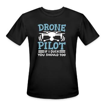 Drone Pilot - Men's Moisture Wicking Performance T-Shirt - black - Front - Jackson (183cm)
