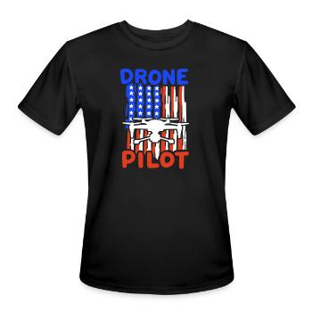 Drone Pilot - Men's Moisture Wicking Performance T-Shirt - black - Front - Jackson (183cm)
