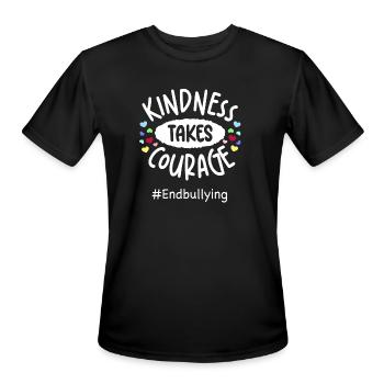Unity Day Anti-bullying Kindness Takes Courage - Men's Moisture Wicking Performance T-Shirt - black - Front - Jackson (183cm)