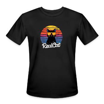 RealCat Retro Sunglasses - Men's Moisture Wicking Performance T-Shirt - black - Front - Jackson (183cm)
